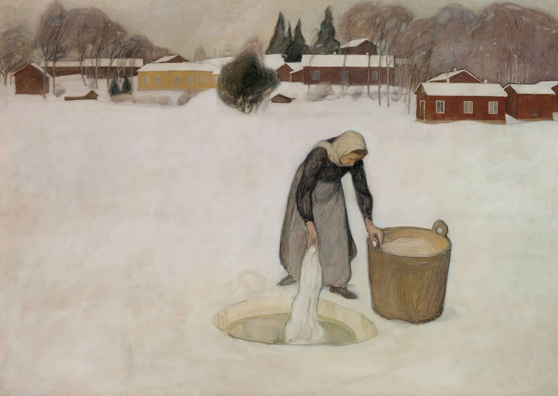 Washing On The Ice by Pekka Halonen