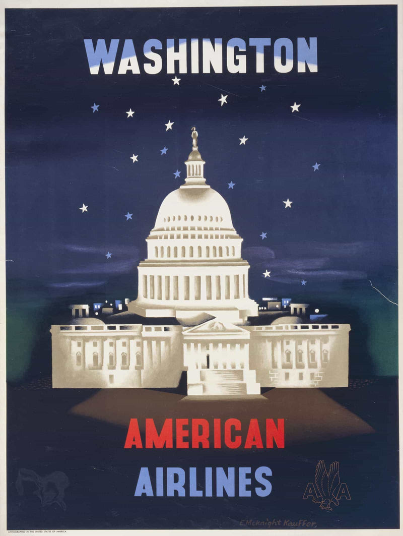 Washington American Airlines by Edward Mcknight Kauffer