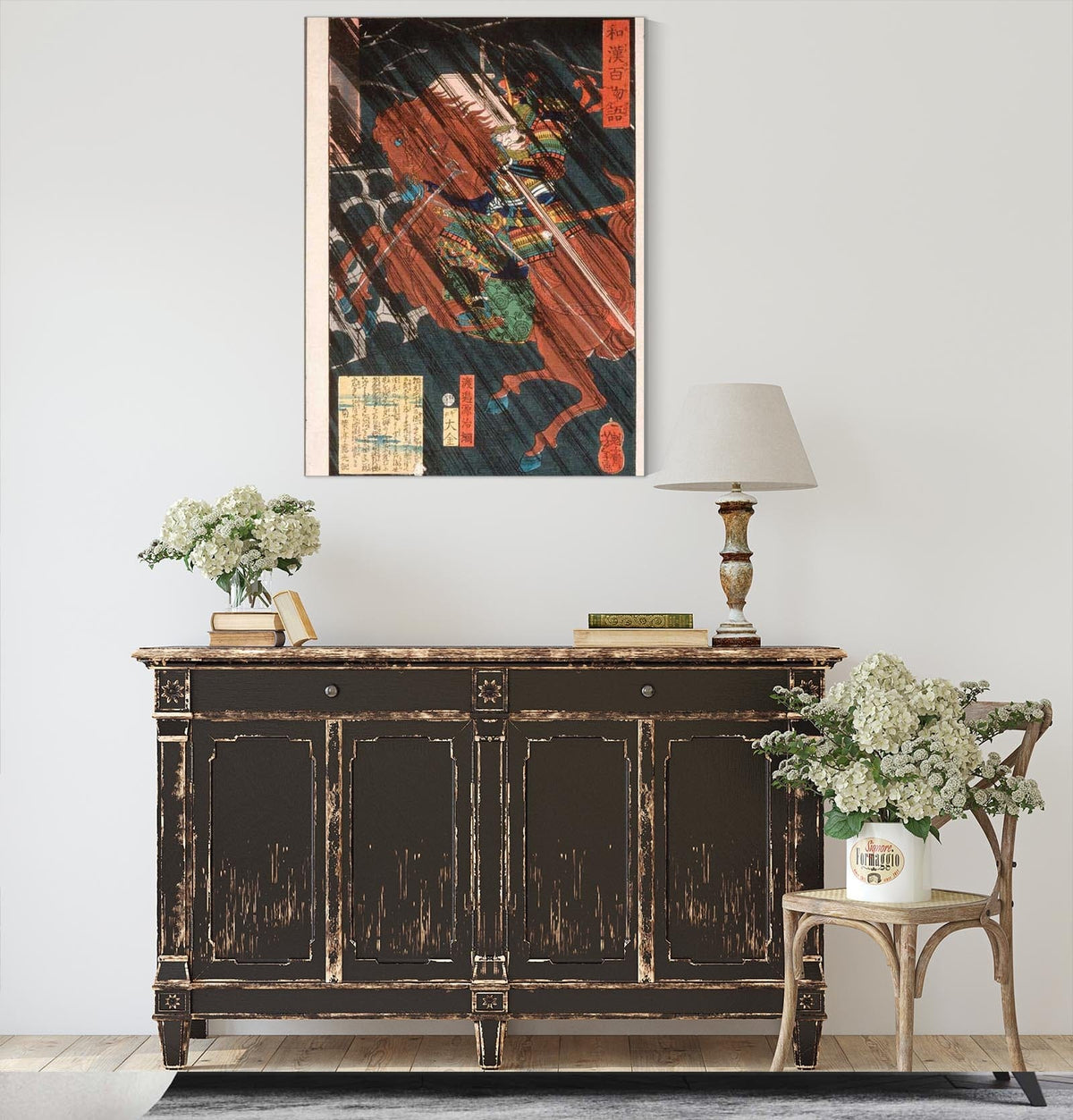 Watanabe Genji Tsuna On A Horse In The Rain by Tsukioka Yoshitoshi