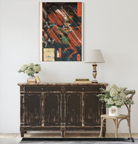 Watanabe Genji Tsuna On A Horse In The Rain by Tsukioka Yoshitoshi