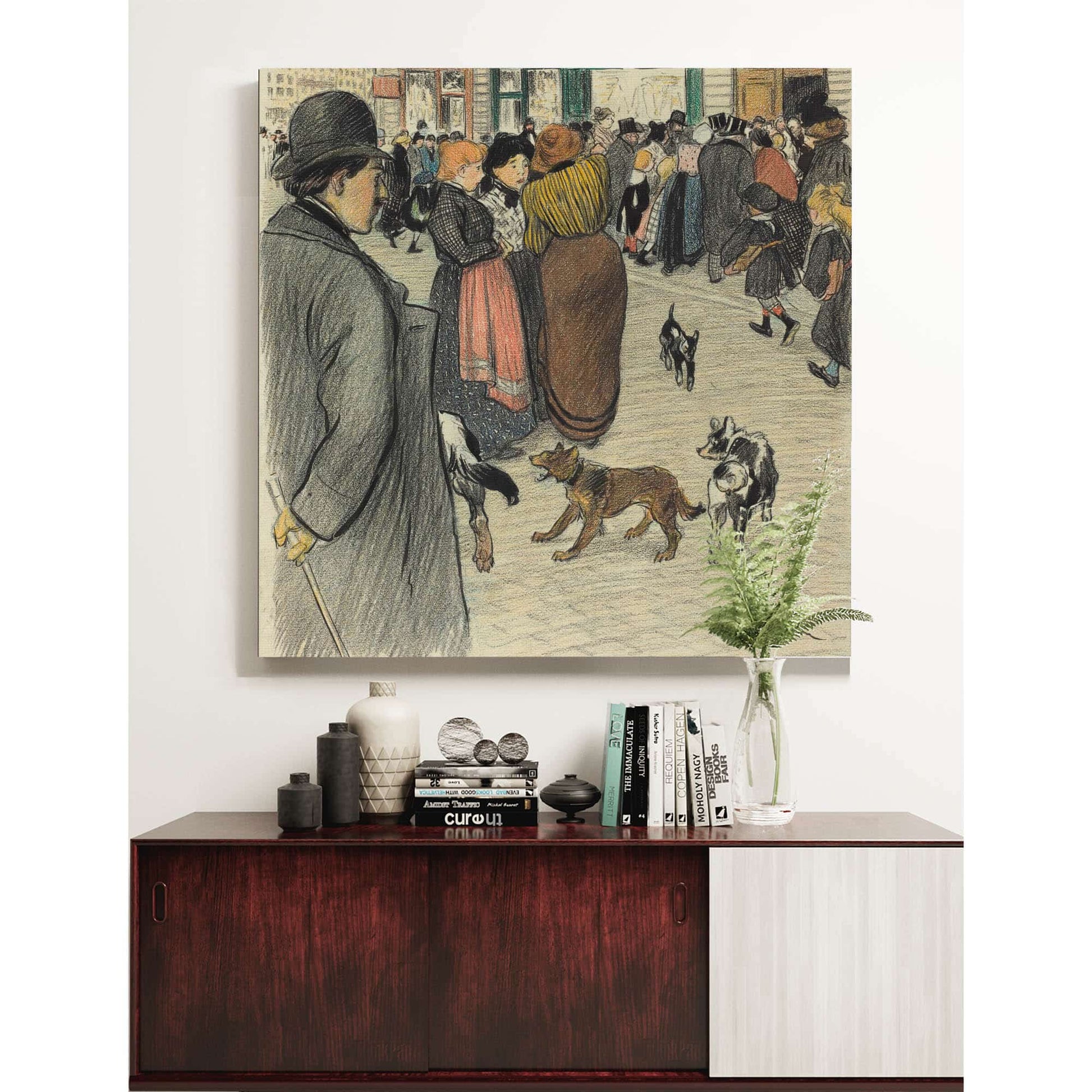 Watching The Crowd by Theophile Alexandre Steinlen