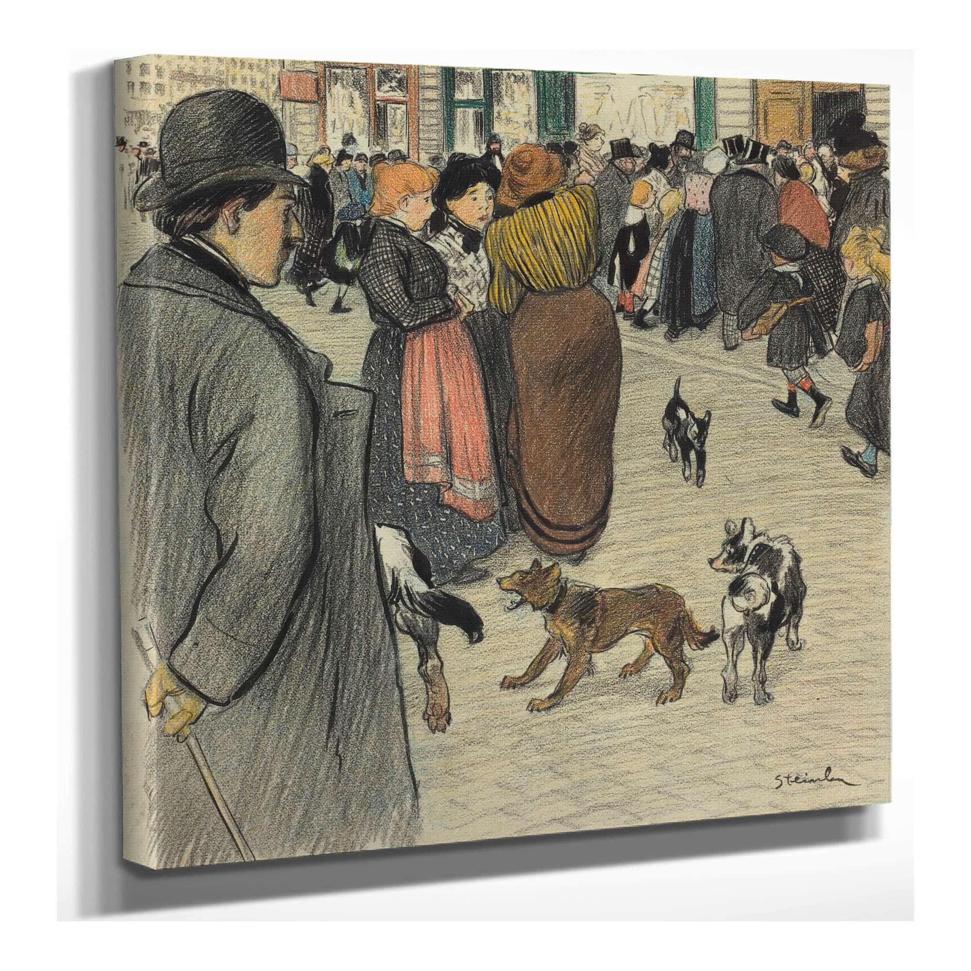 Watching The Crowd by Theophile Alexandre Steinlen