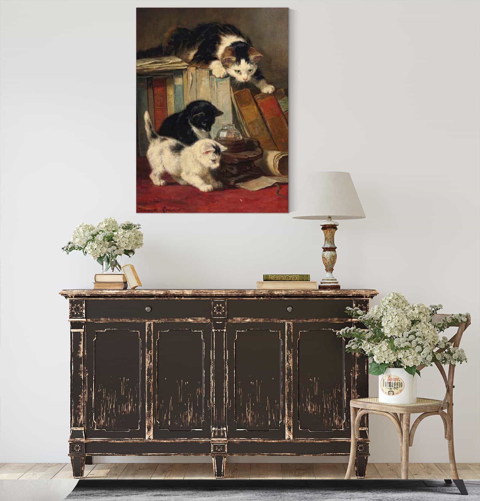Watching The Prey by Henriette Ronner Knip