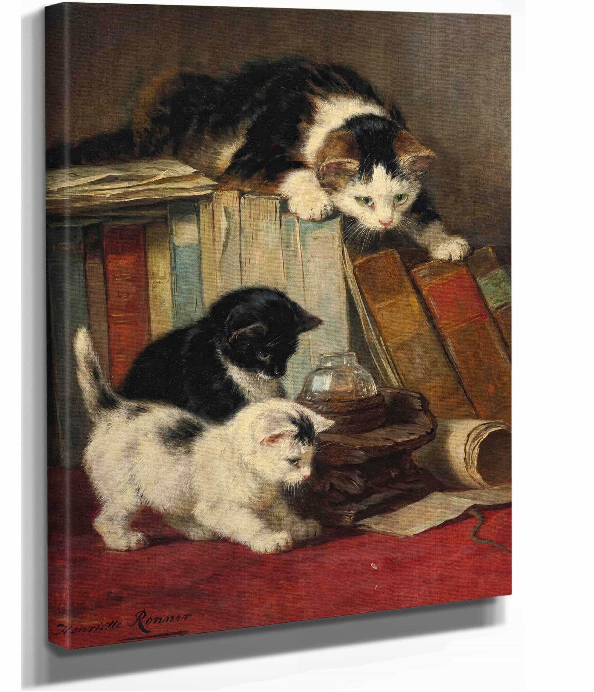 Watching The Prey by Henriette Ronner Knip