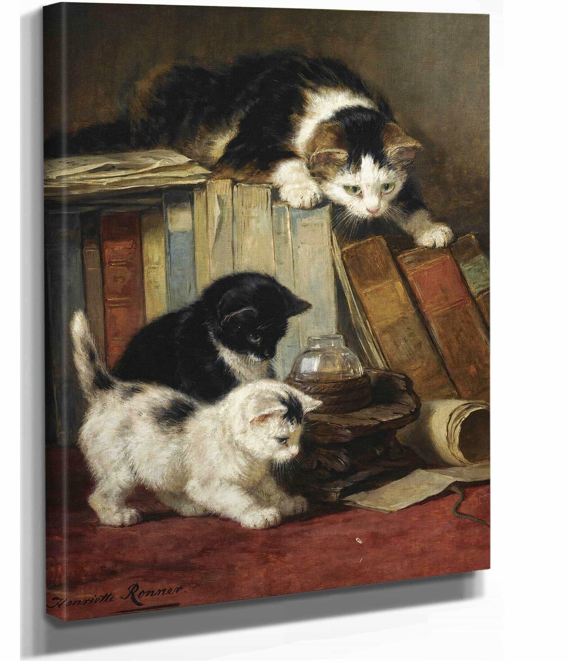 Watching The Prey by Henriette Ronner Knip