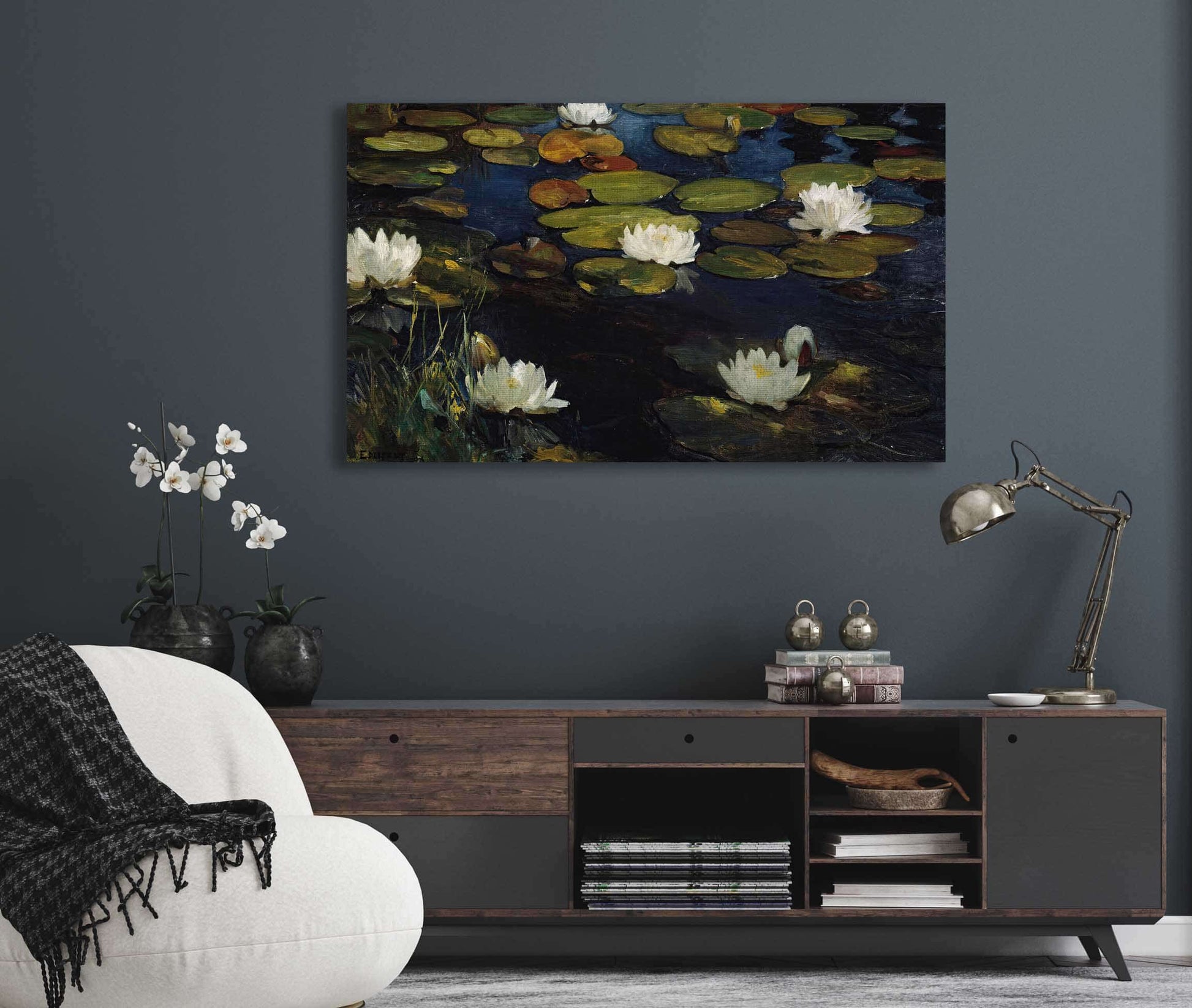 Water Lilies Study For The Youth And A Mermaid By Albert Edelfelt