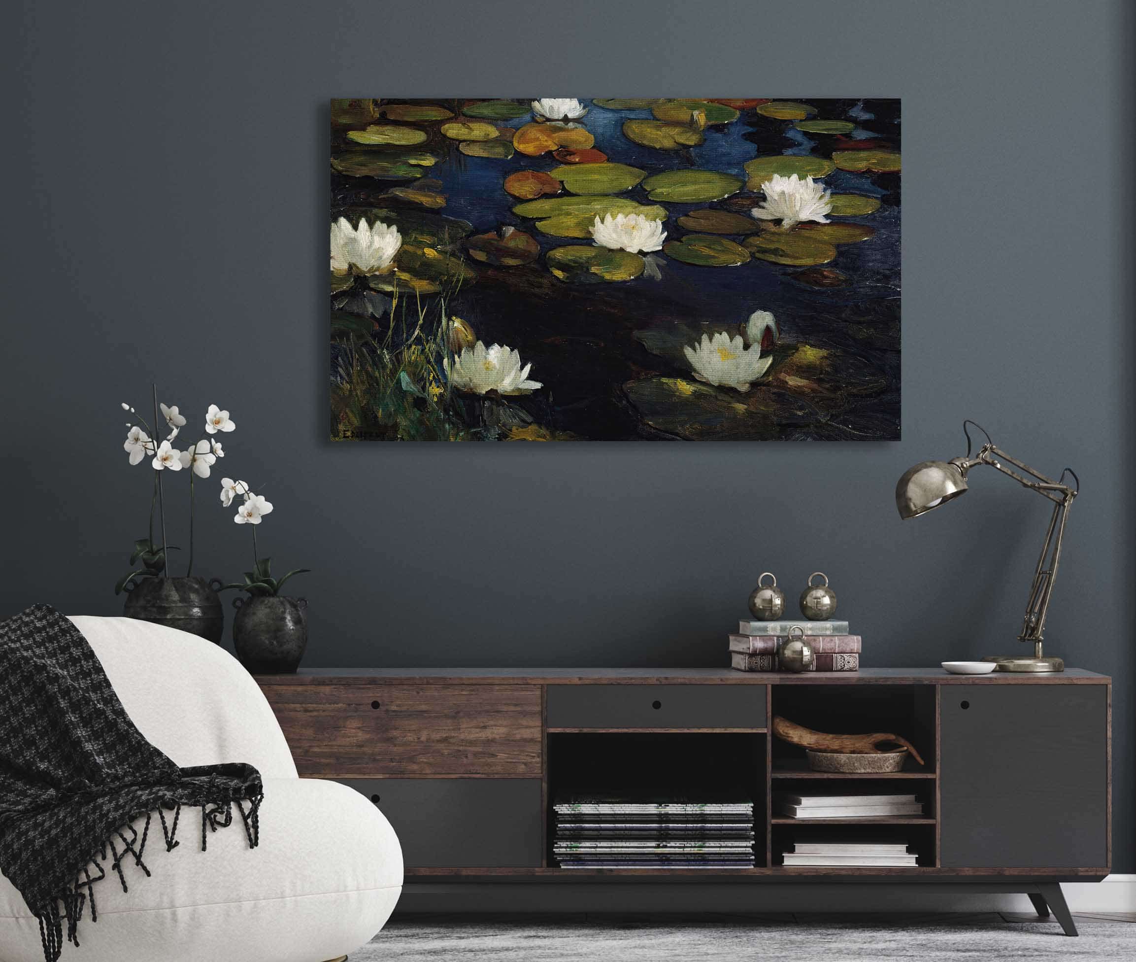 Water Lilies Study For The Youth And A Mermaid By Albert Edelfelt