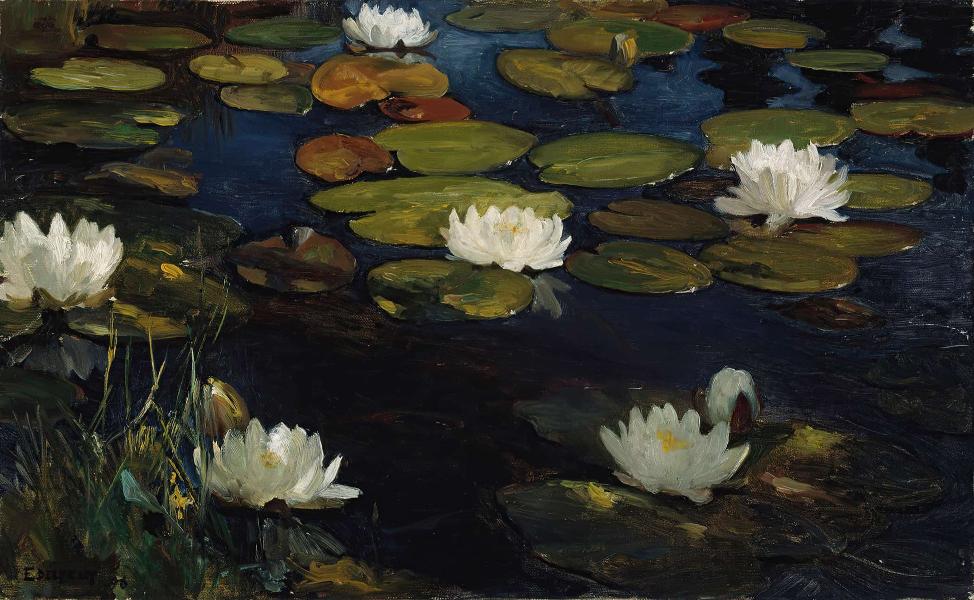 Water Lilies Study For The Youth And A Mermaid By Albert Edelfelt