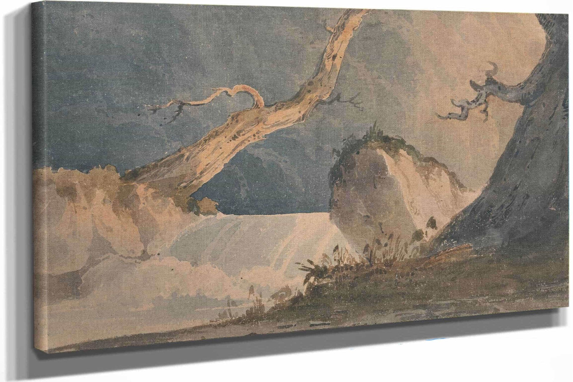 Waterfall In A Desolate Landscape by John Sell Cotman
