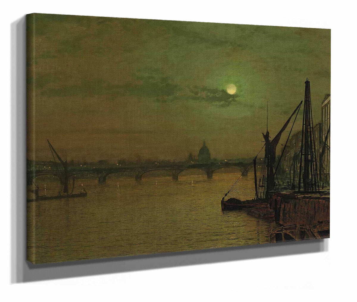 Waterloo Bridge London Looking East by John Atkinson Grimshaw