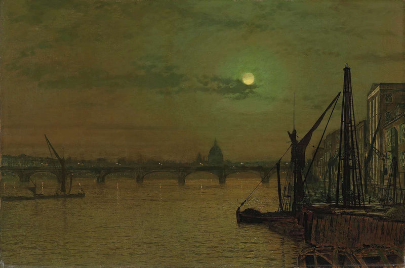 Waterloo Bridge London Looking East by John Atkinson Grimshaw