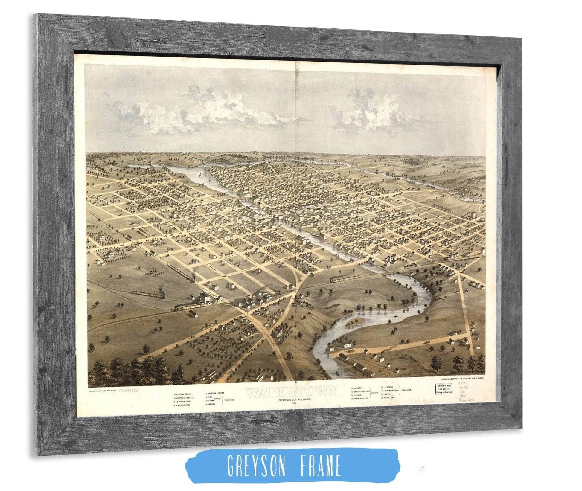Watertown Jefferson Co Wisconsin 1867 State of Wisconsin