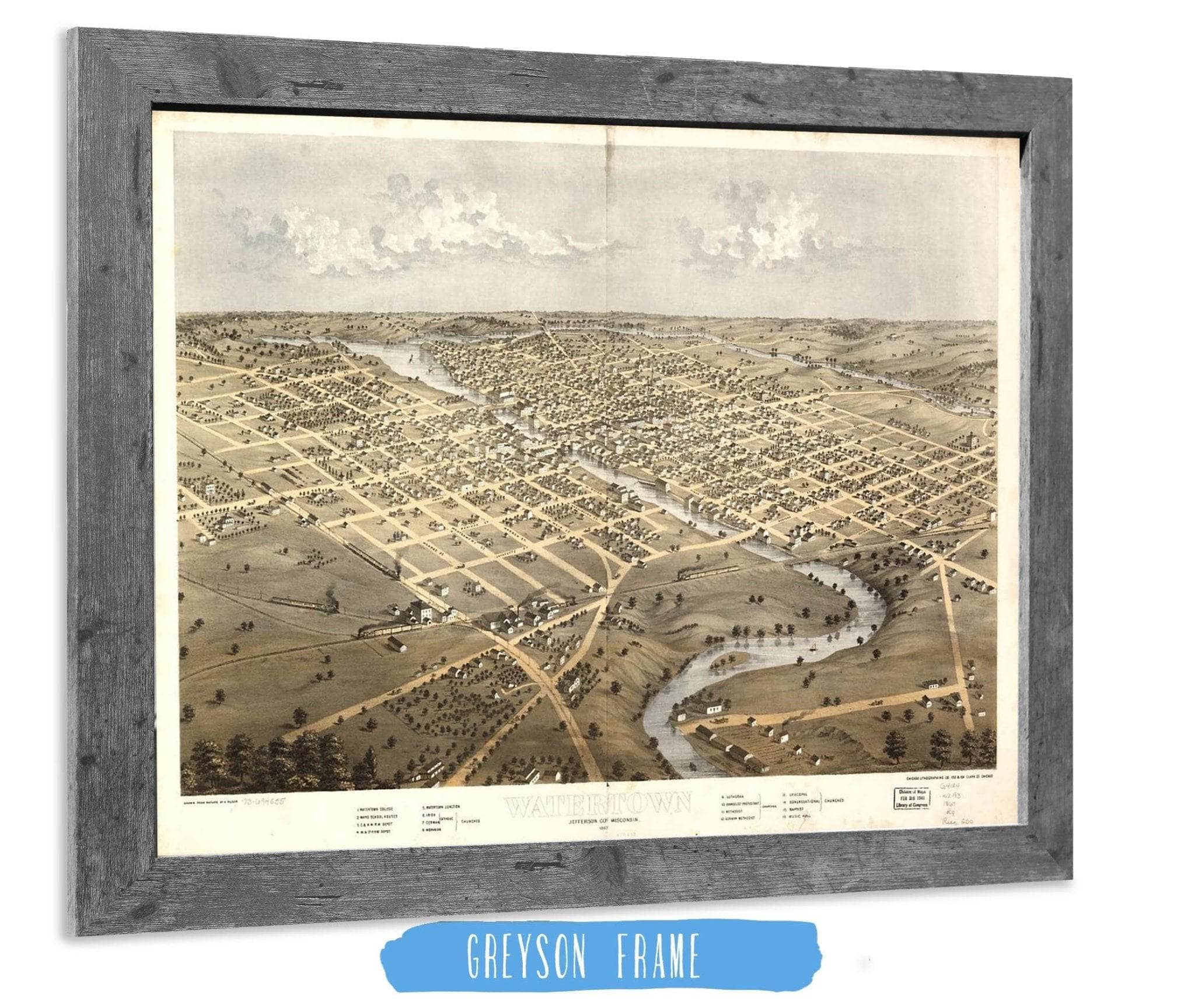 Watertown Jefferson Co Wisconsin 1867 State of Wisconsin