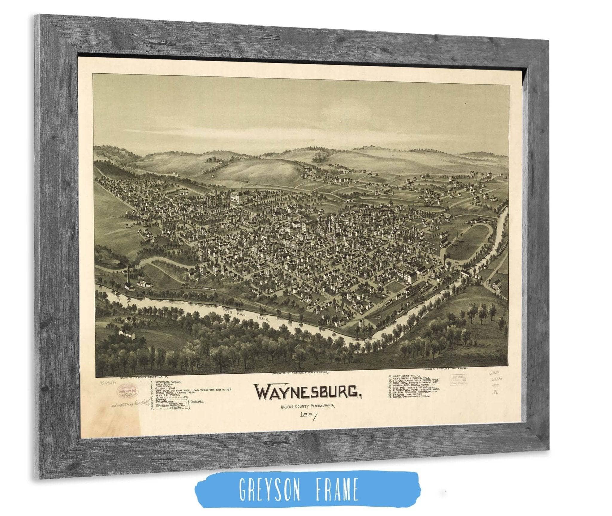 Waynesburg Greene County Pennsylvania 1897 State of Pennsylvania