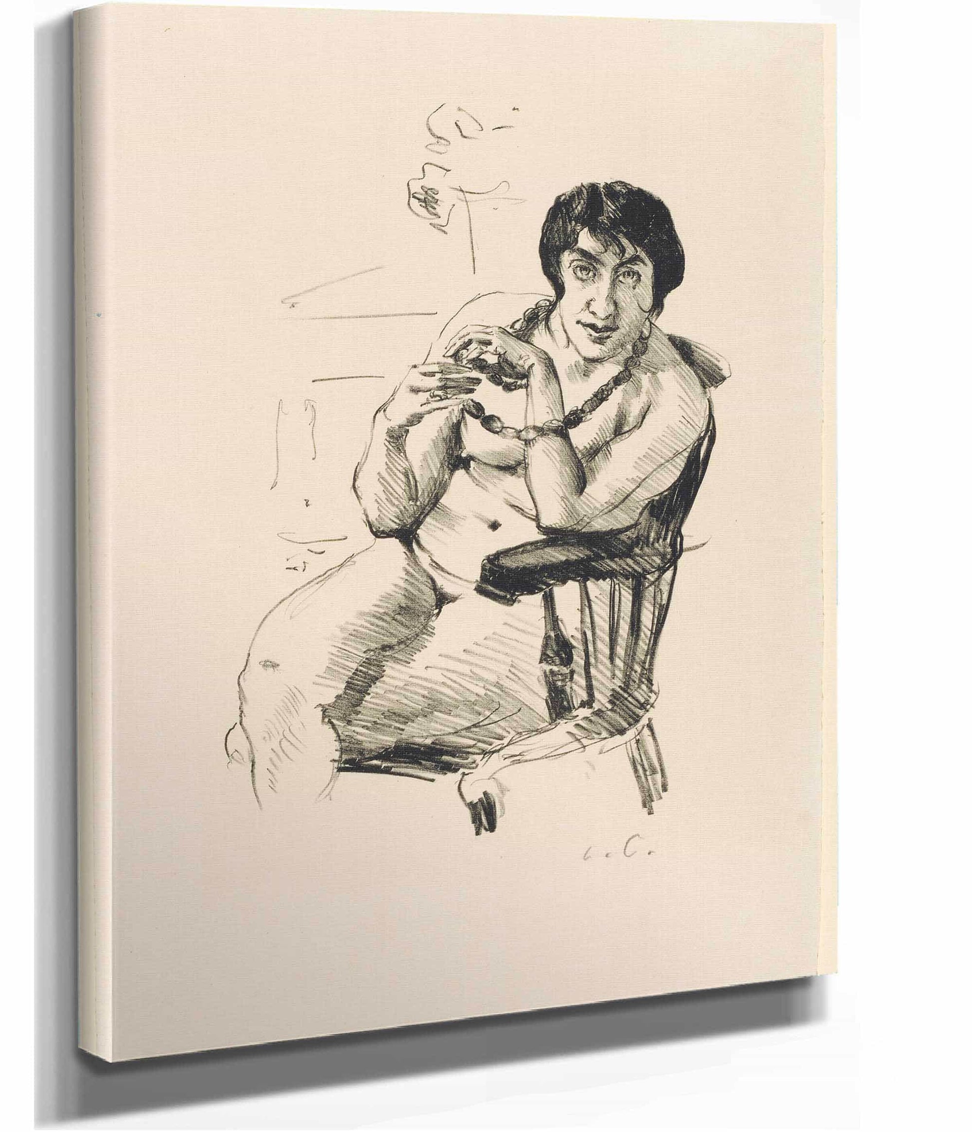 Weiblicher Akt Mit Halskette Im Lehnsessel by Lovis Corinth