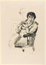 Weiblicher Akt Mit Halskette Im Lehnsessel by Lovis Corinth