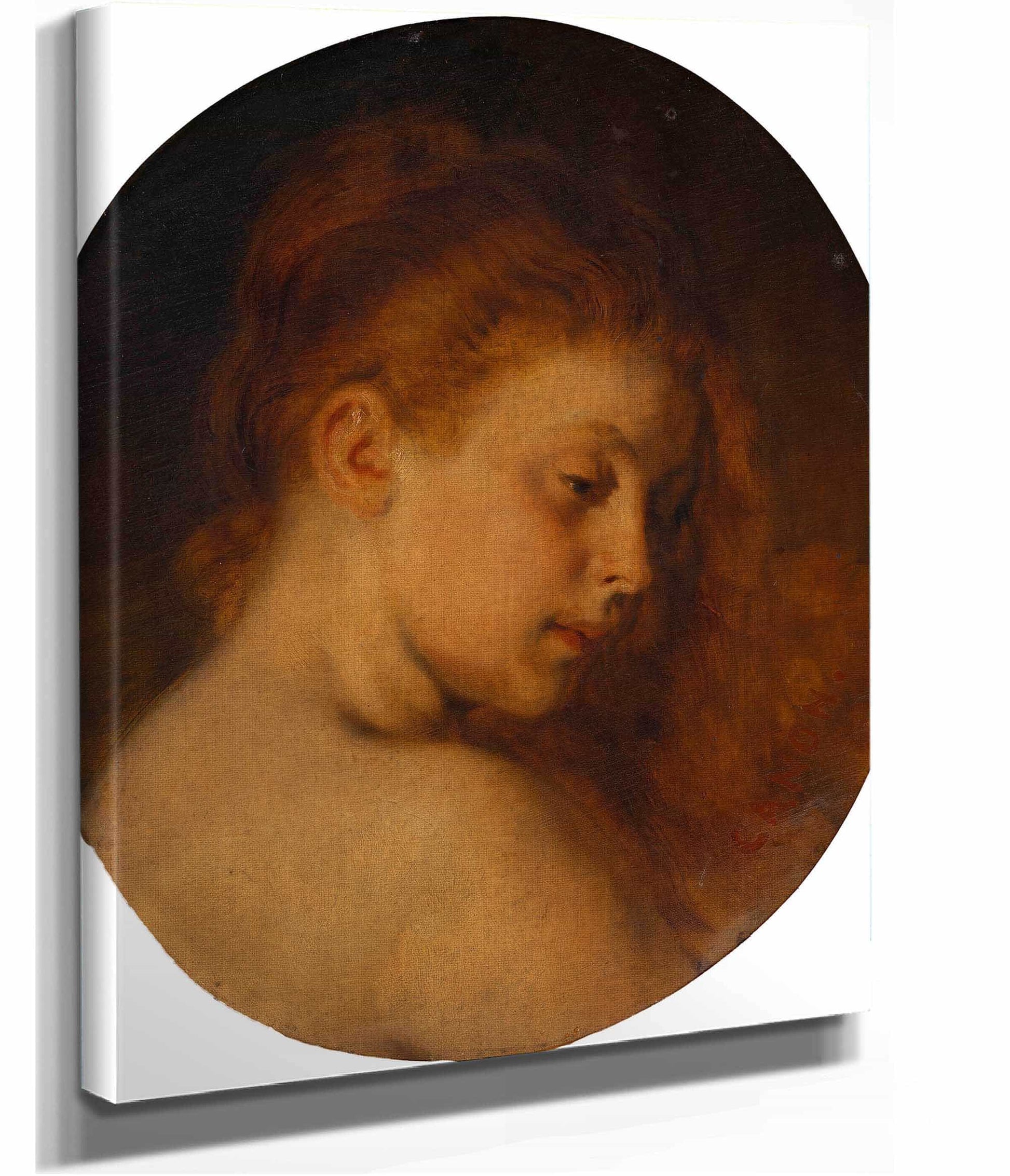 Weiblicher Studienkopf Wiederholung Zu Nach Dem Bade by Hans Canon