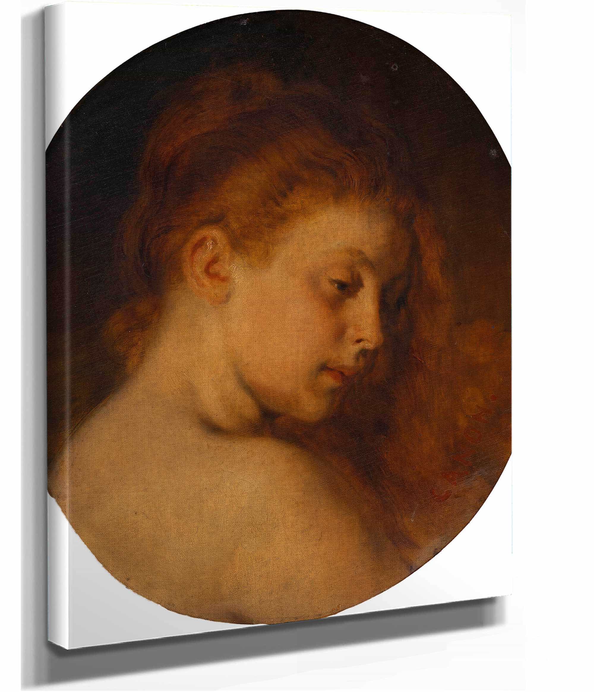 Weiblicher Studienkopf Wiederholung Zu Nach Dem Bade by Hans Canon