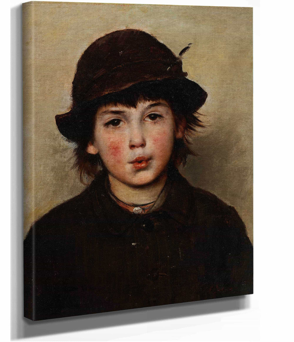Whistling Boy S by Frank Duveneck