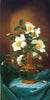 White Cherokee Roses In A Salamander Vase By Martin Johnson Heade