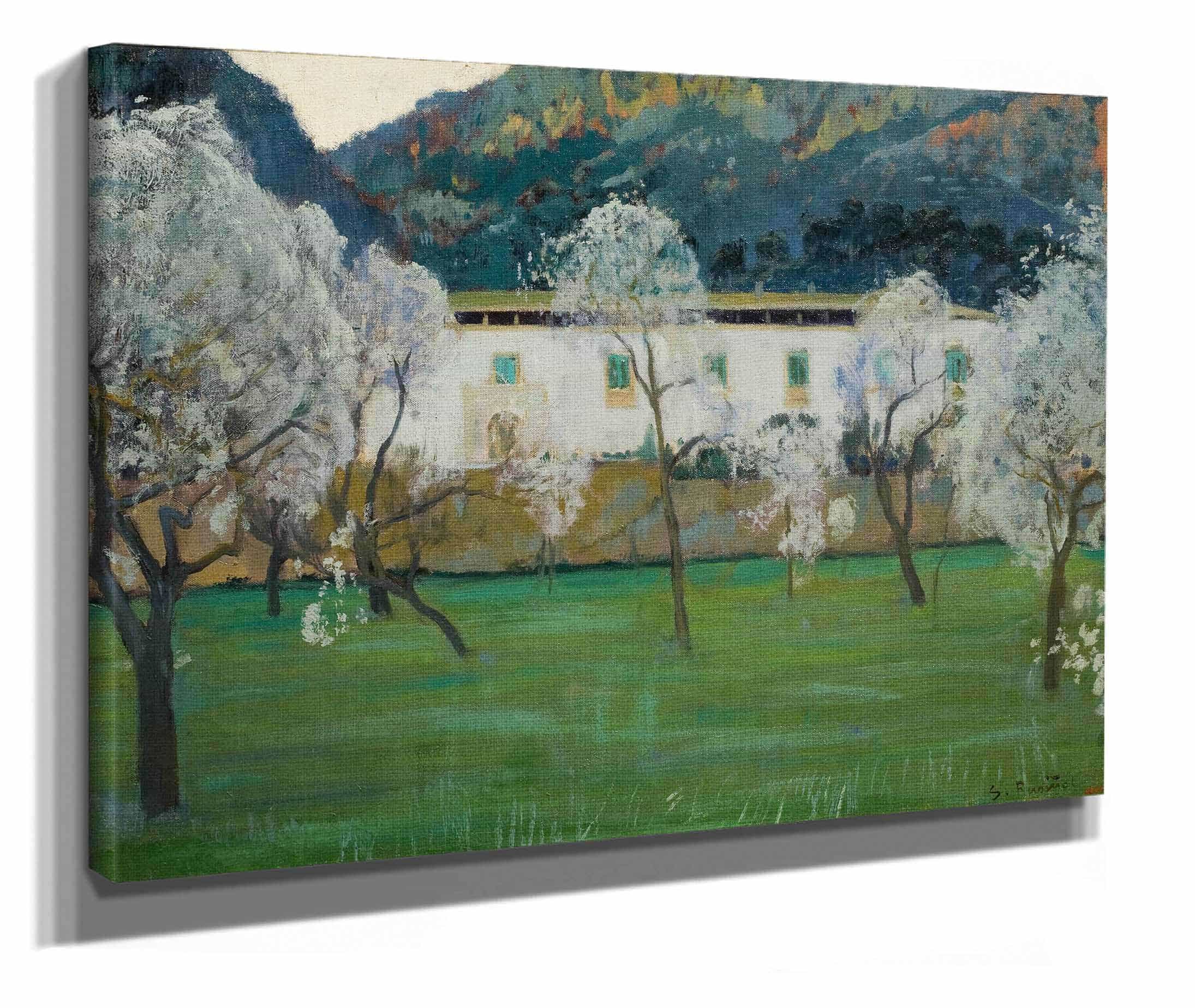 White Farmhouse Bunyola Majorca by Santiago Rusinol
