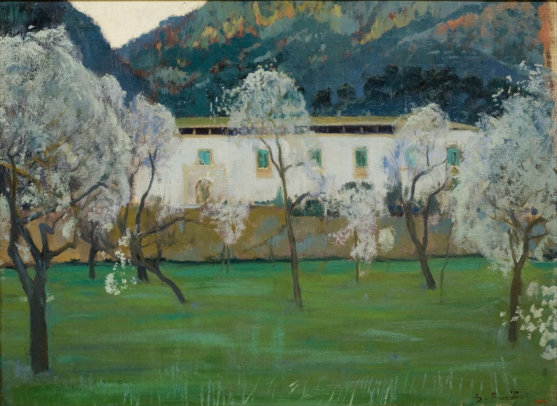 White Farmhouse Bunyola Majorca by Santiago Rusinol