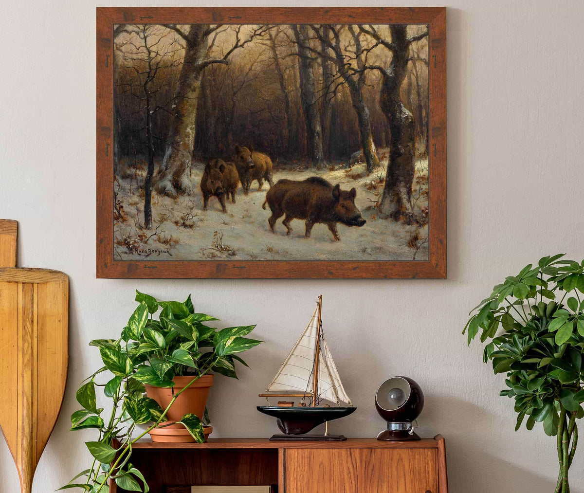 Wild Boars In The Snow by Rosa Bonheur