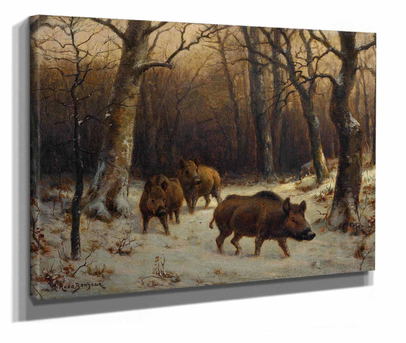 Wild Boars In The Snow by Rosa Bonheur