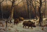 Wild Boars In The Snow by Rosa Bonheur