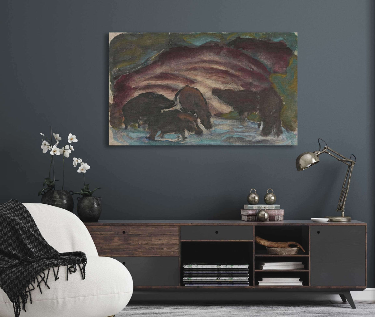 Wild Boars In The Water by Franz Marc