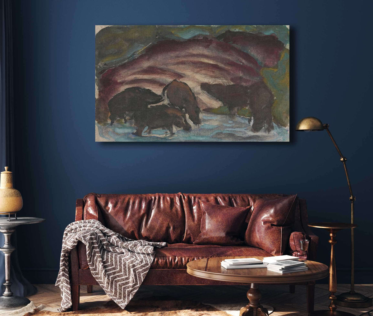 Wild Boars In The Water by Franz Marc