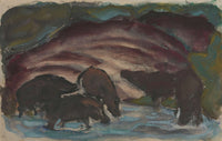 Wild Boars In The Water by Franz Marc