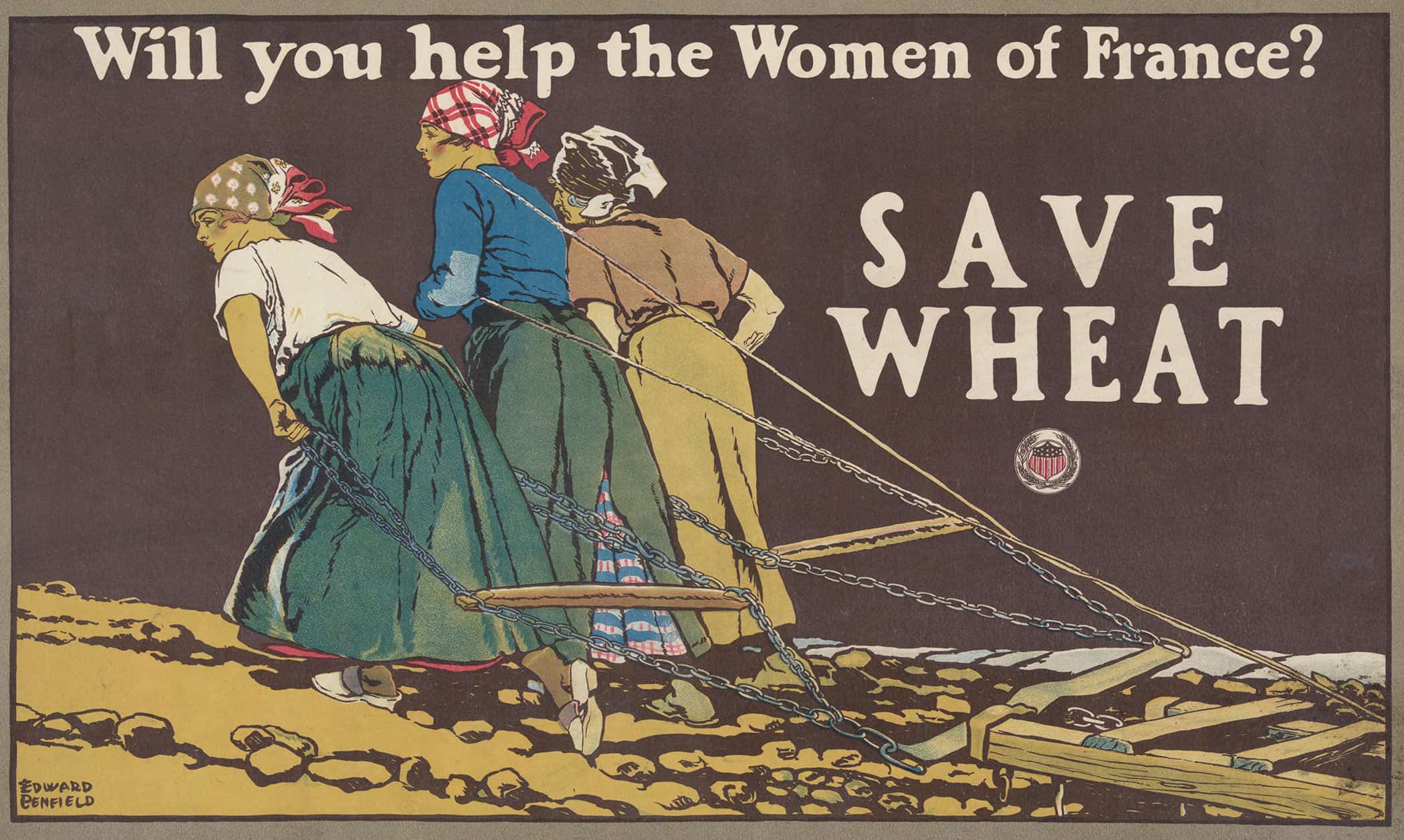 Will You Help The Women Of France Save Wheat by Edward Penfield