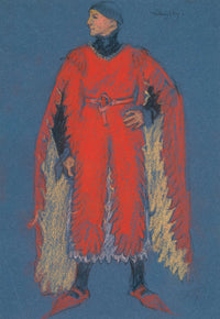 Willoughby Costume Sketch For Henry Irvings Planned Production Of King Richard Ii by Edwin Austin Abbey