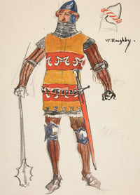 Willoughby Costume Sketch For Henry Irvings Planned Production Of King Richard Ii by Edwin Austin Abbey