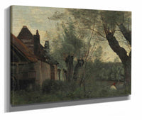 Willows And Farmhouse At Sainte Catherine Les Arras by Jean Baptiste Camille Corot