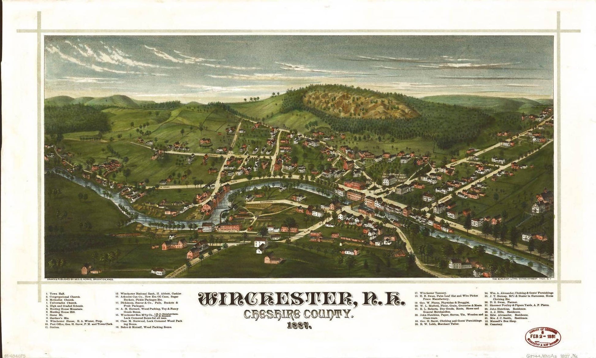 Winchester Nh Cheshire County 1887  State Of New Hampshire