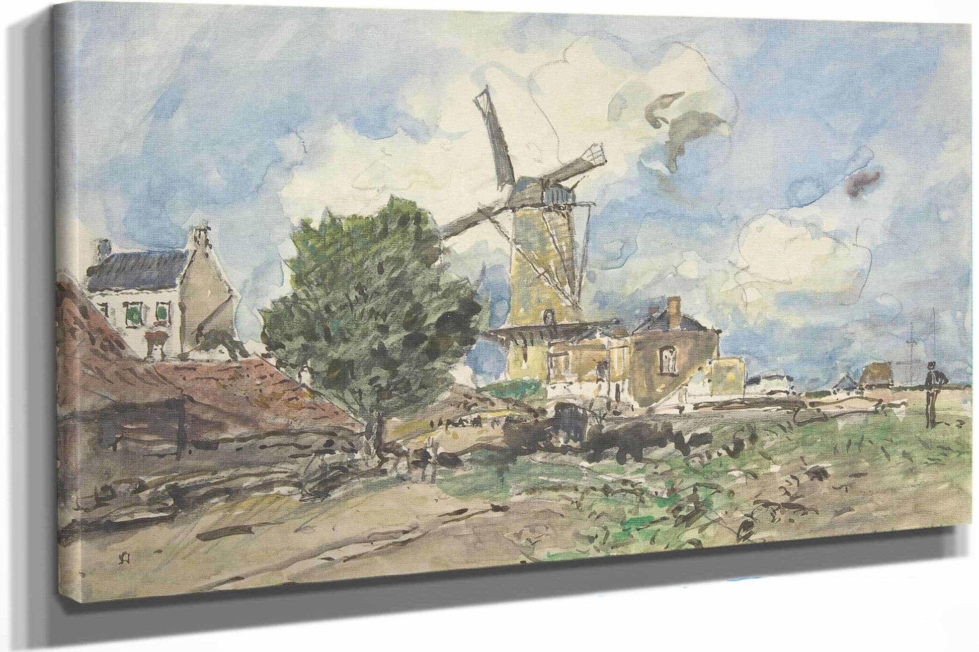 Wind Mill At Antwerp by Johan Barthold Jongkind