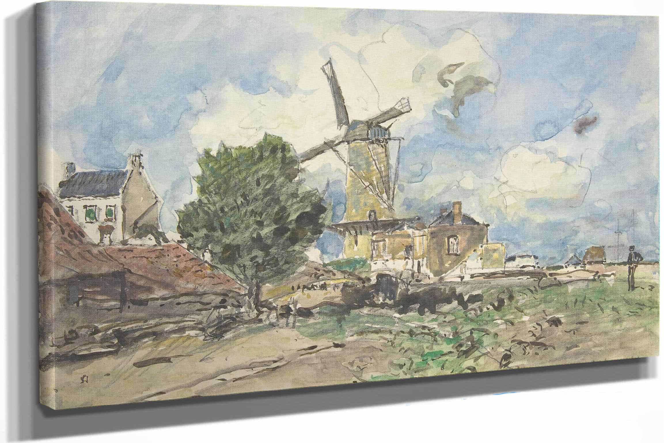 Wind Mill At Antwerp by Johan Barthold Jongkind