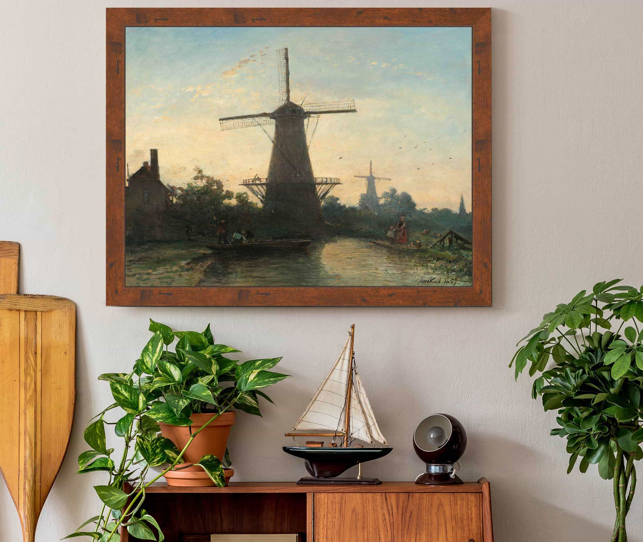 Windmills Near Rotterdam by Johan Barthold Jongkind