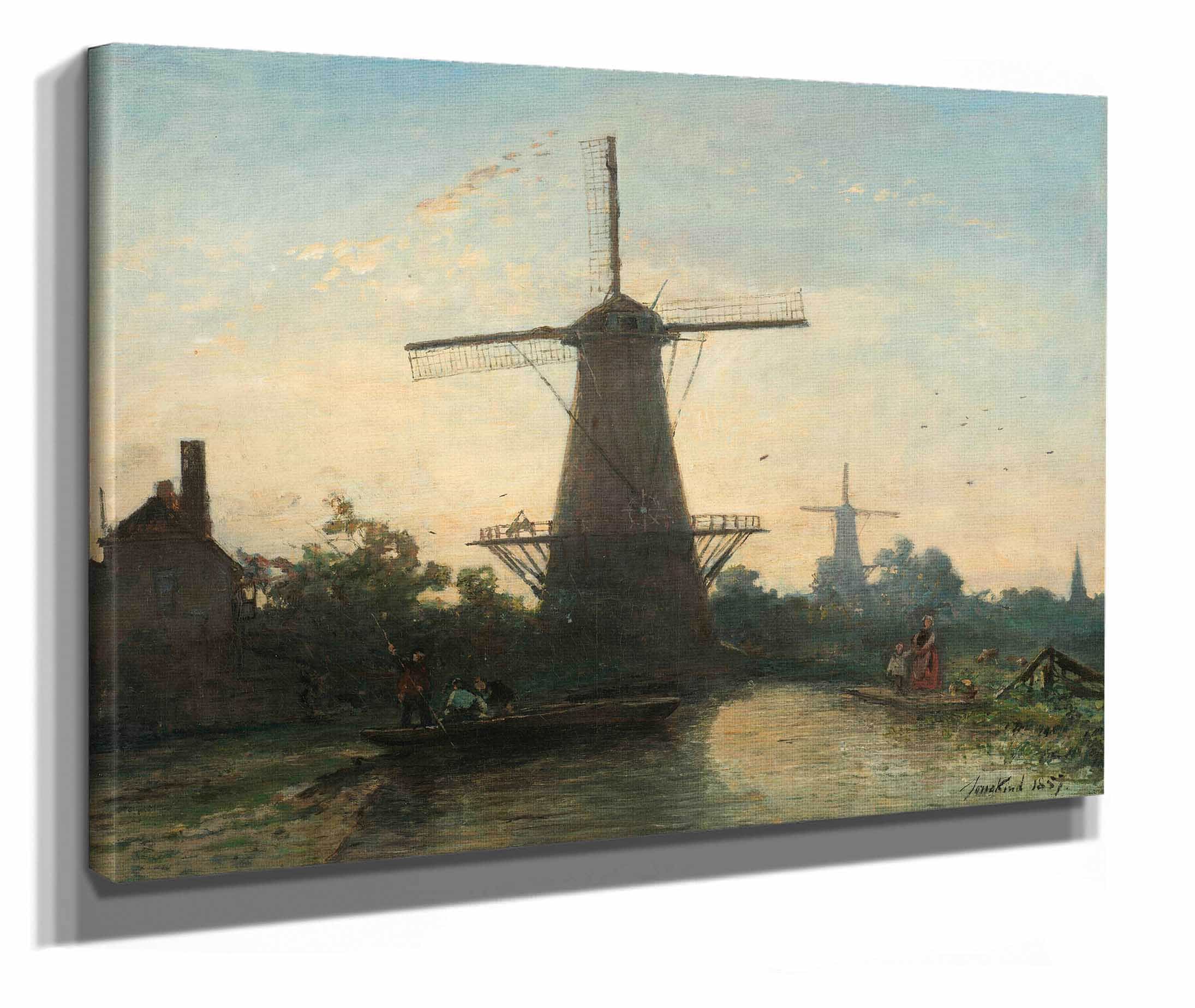 Windmills Near Rotterdam by Johan Barthold Jongkind