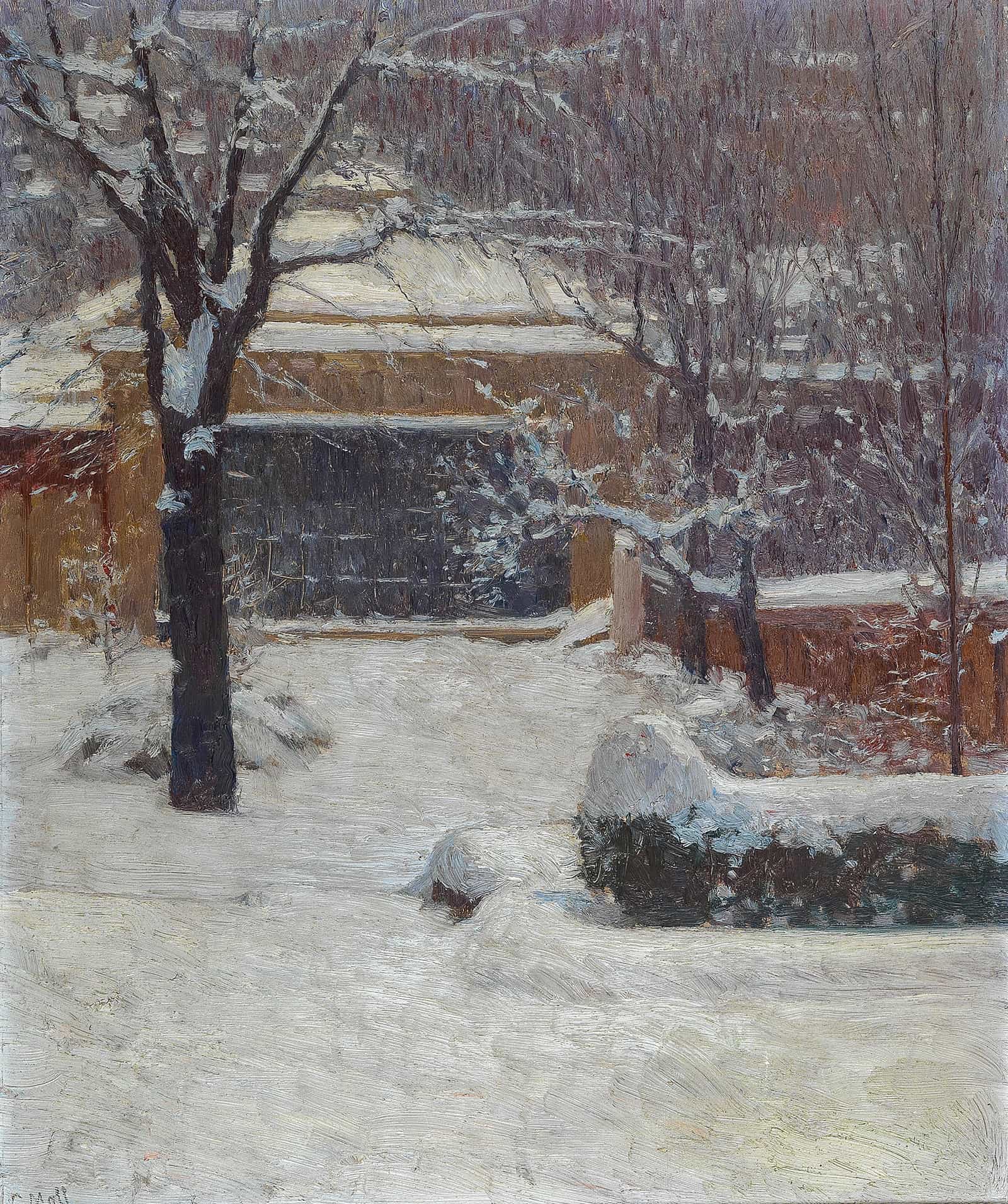 Winter At Hohe Warte Rothschild Gardens by Carl Moll