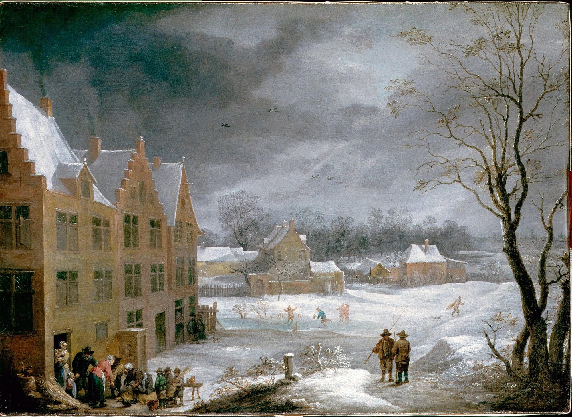 Winter Scene With A Man Killing A Pig by David Teniers The Younger