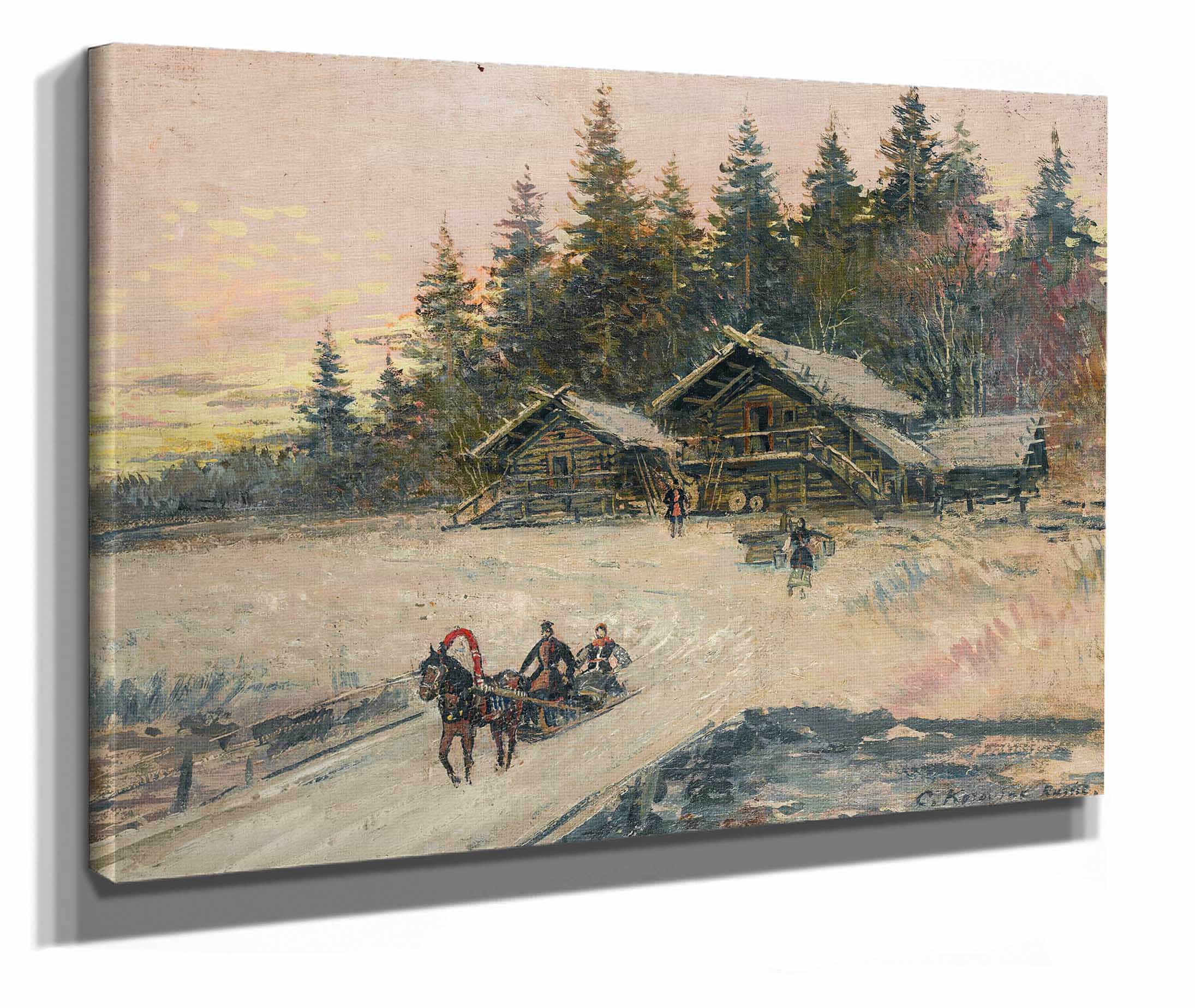 Winter Scene With Troika by Konstantin Alexeevich Korovin