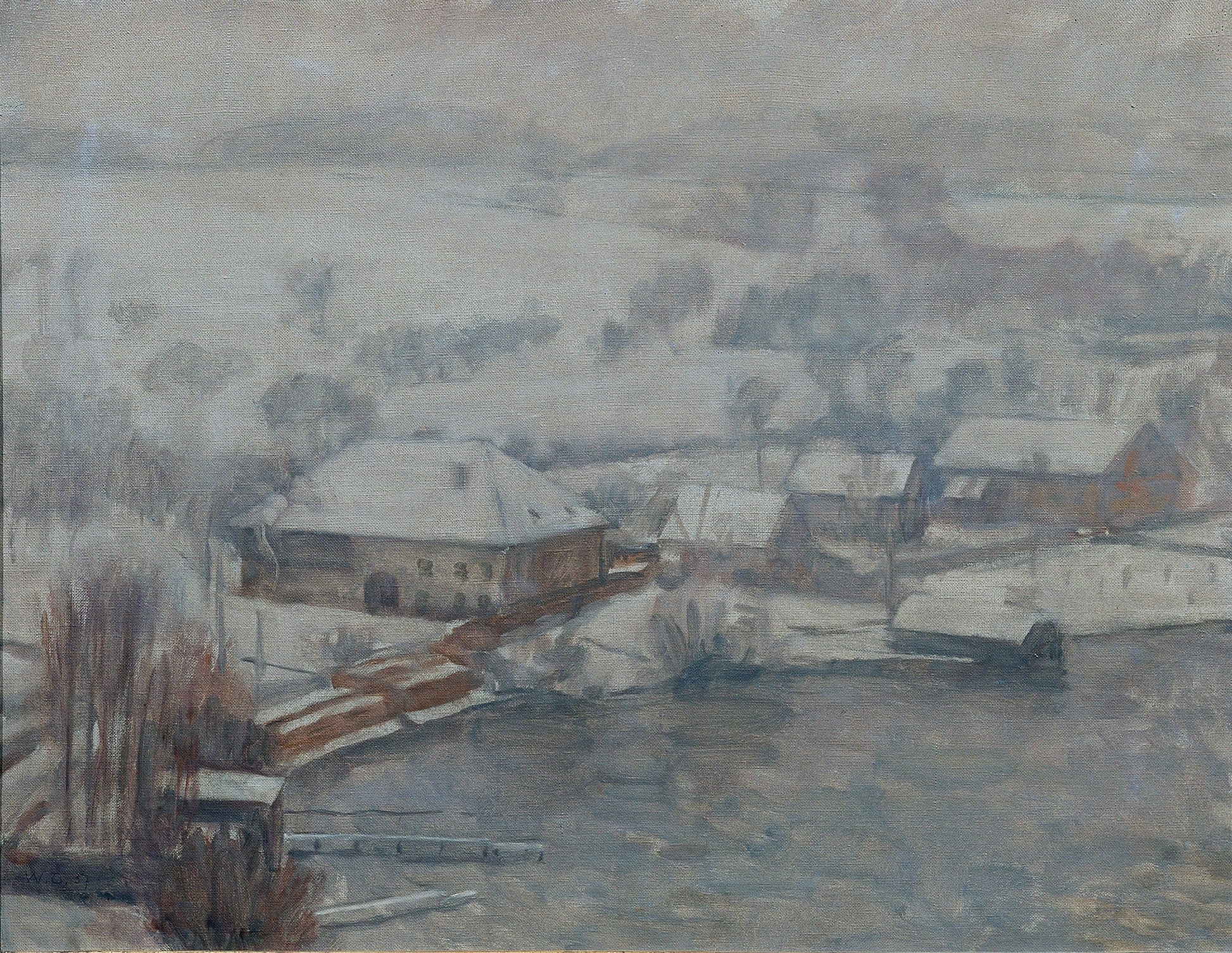 Winterlandschaft Am Attersee by Walther Gamerith