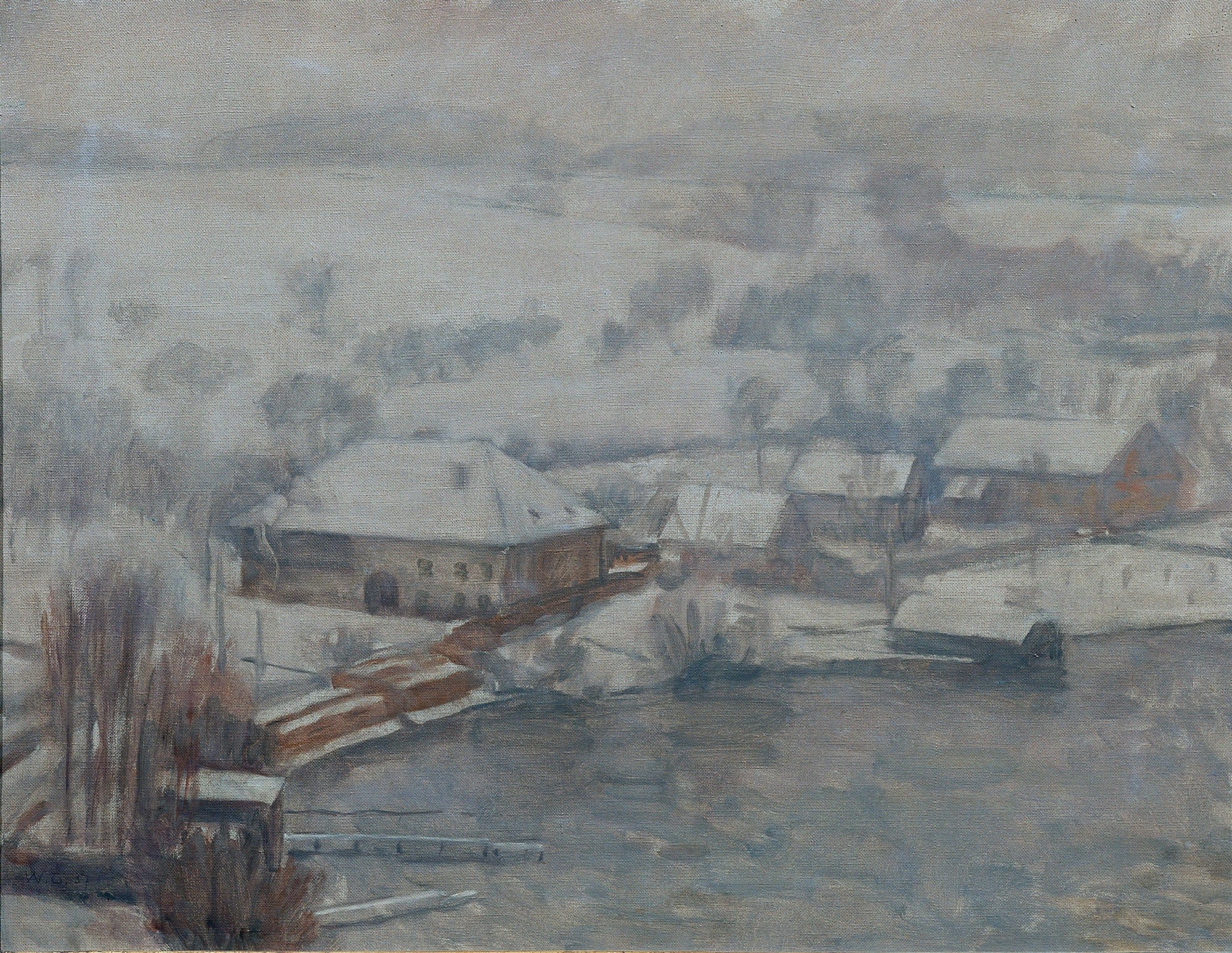 Winterlandschaft Am Attersee by Walther Gamerith