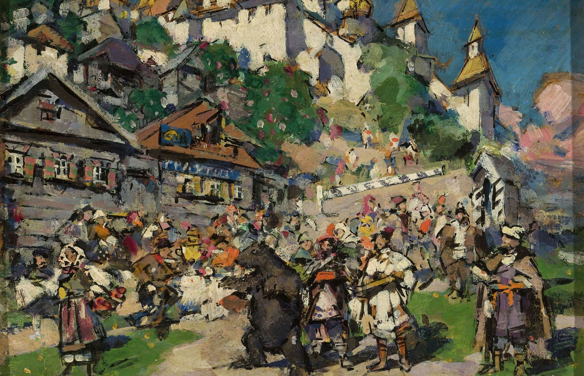 With Bears In Siberia by Konstantin Alexeevich Korovin