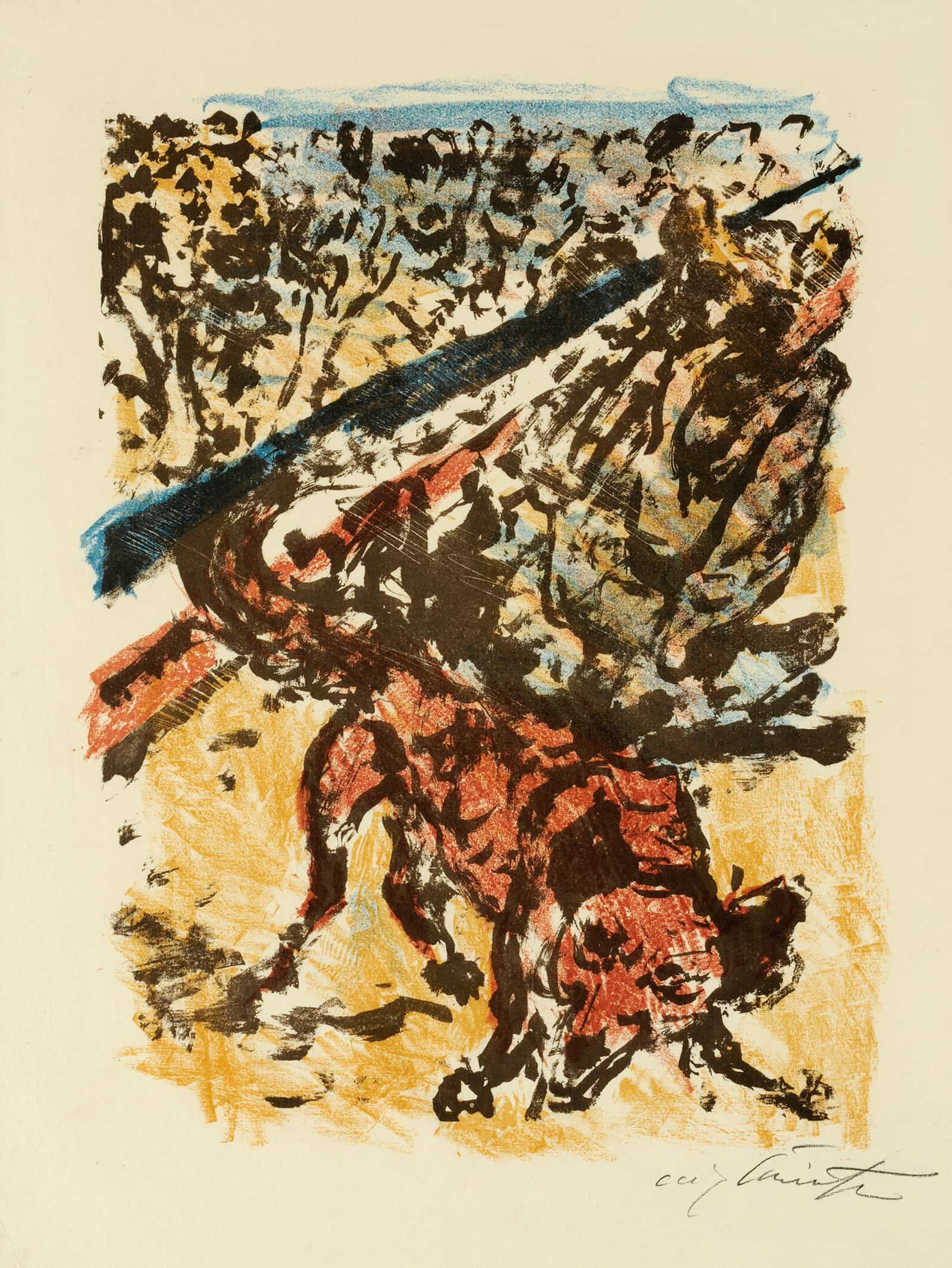 Wolf Und Fuchs Kampfen Gegeneinander Reinecke Siegt Schliesslich Mit Unfairen Mitteln by Lovis Corinth