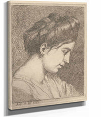 Woman Adjusting A Ribbon In Her Hair by Angelica Kauffmann