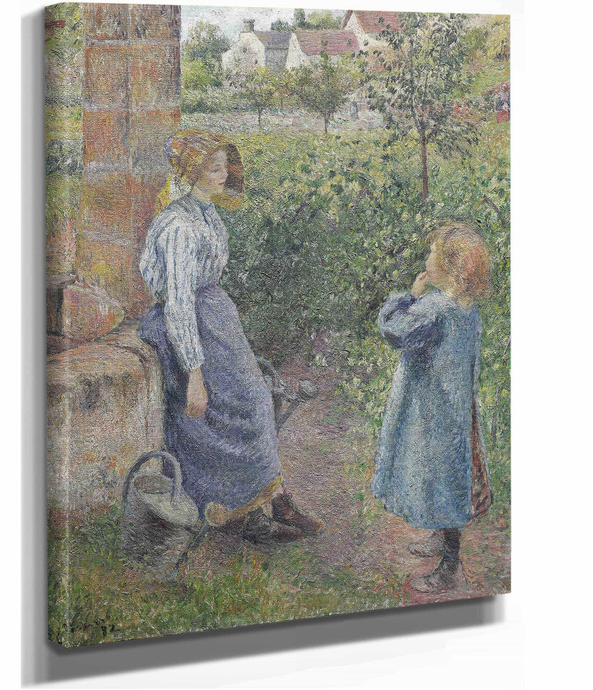 Woman And Child At The Well by Camille Pissarro
